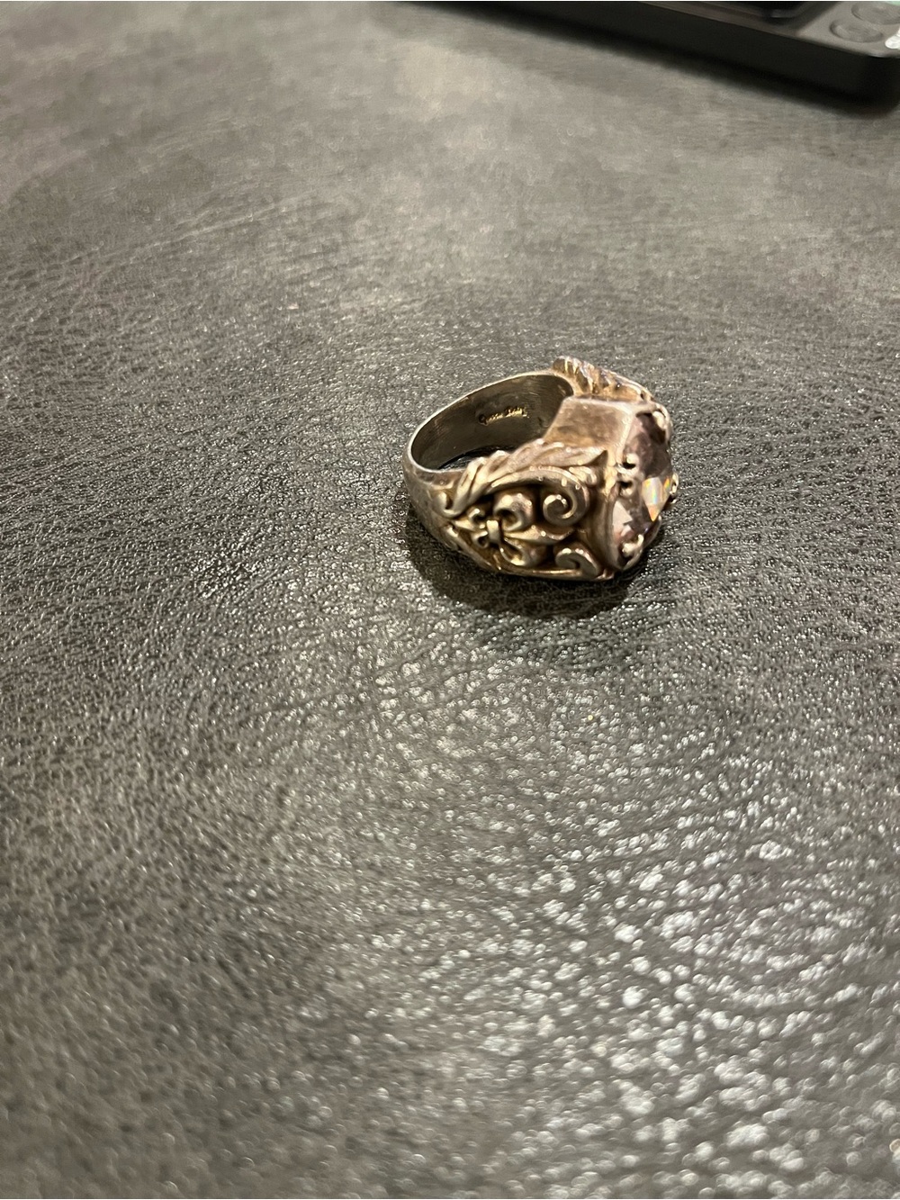 King Queen Baby Studio 925 Silver CZ Heart Ring. - Picture 6 of 13